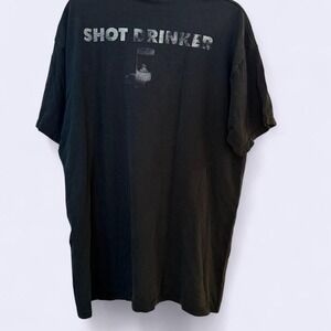 Vintage Black "shot drinker" t-shirt Jäegermeister‎ tshirt Size XL